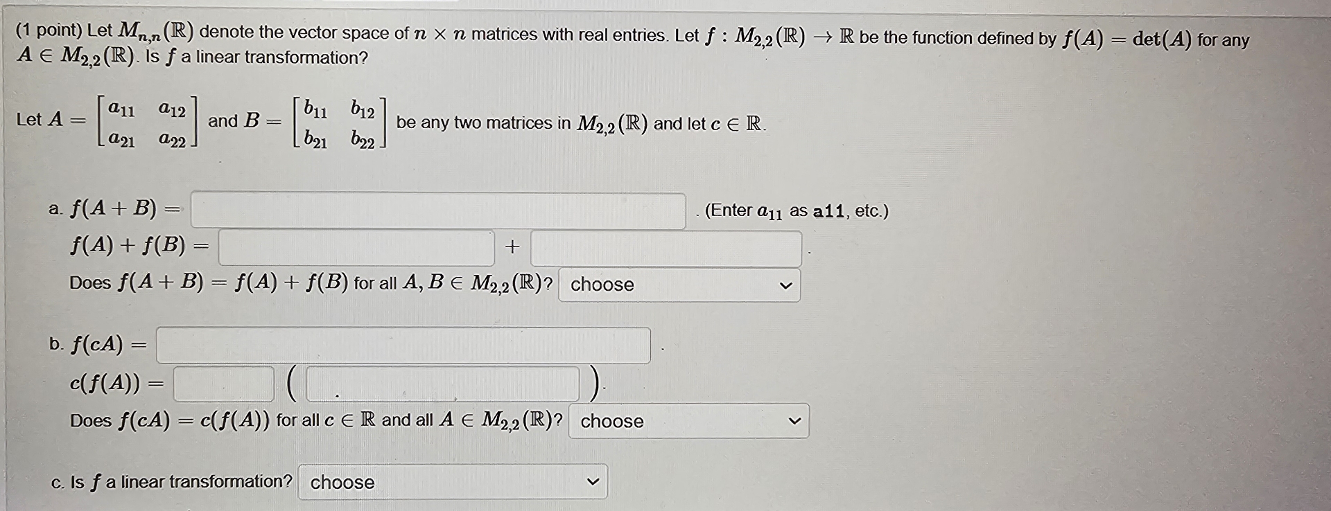 1 Point Let Mn N R Denote The Vector Space Of Chegg