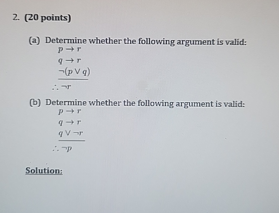 Solved Points A Determine Whether The Following Chegg