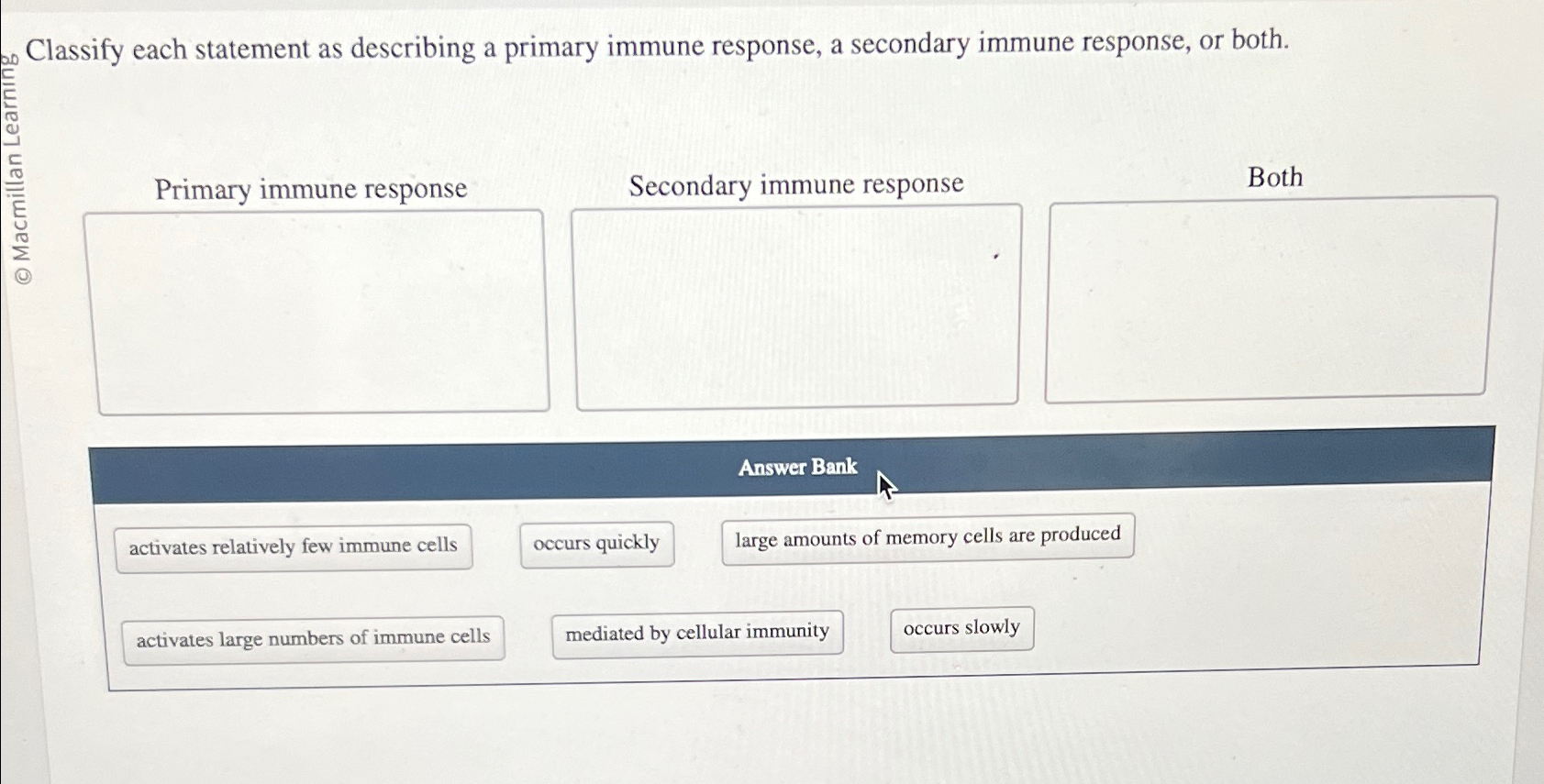 Solved Classify Each Statement As Describing A Primary Chegg