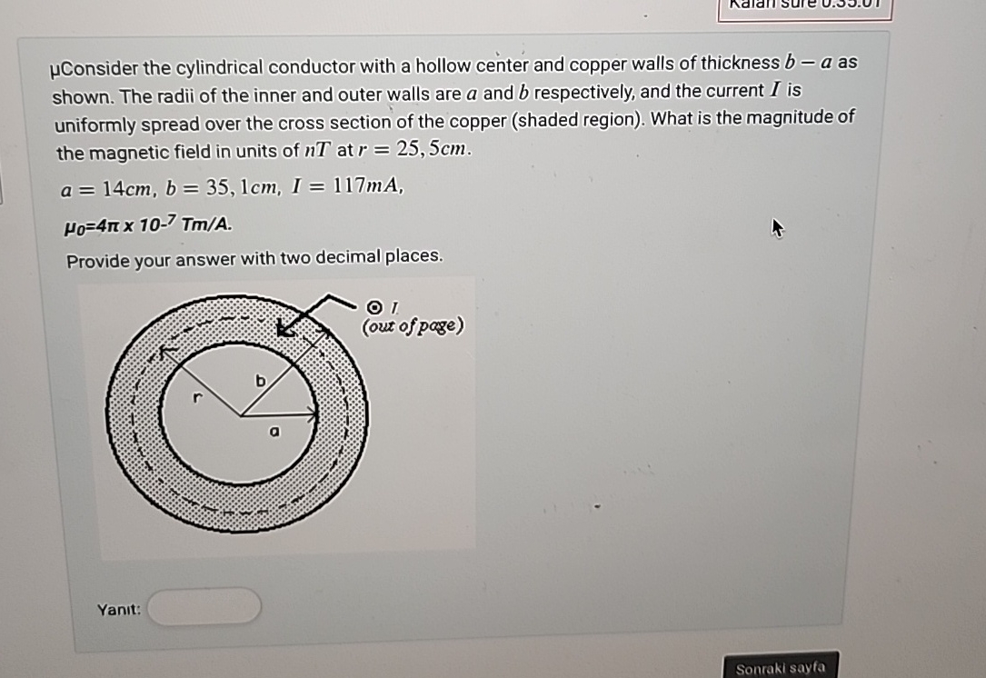 Consider The Cylindrical Conductor With A Hollow Chegg