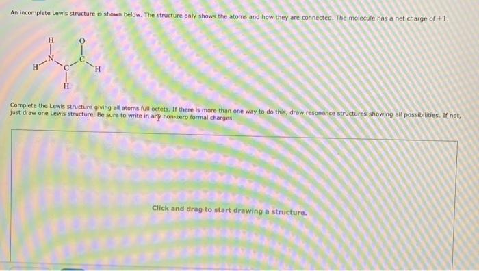 Solved An Incomplete Lewis Structure Is Shown Below The Chegg