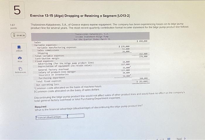 Exercise Algo Dropping Or Retaining A Segment Chegg