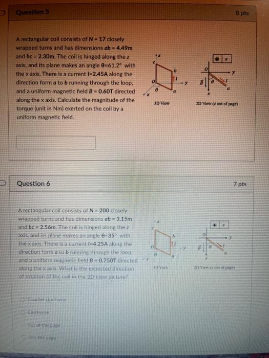 Solved A Rectangular Coil Consists Of N 17 Closely Wrapped Chegg