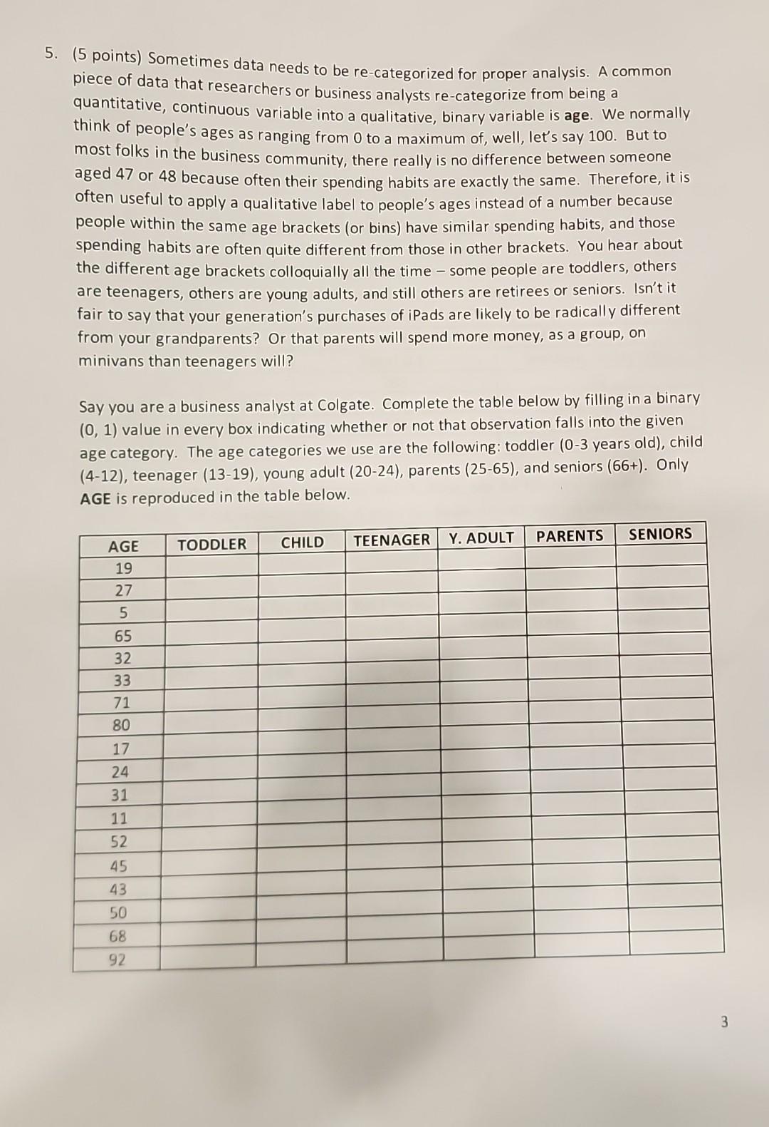 Solved Complete The Table Below By Filling In A Binary Chegg