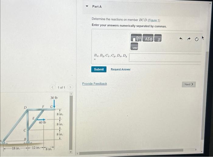 Solved Determine The Reactions On Member Bcd Eigure Chegg