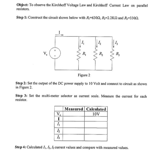 Solved Object To Observe The Kirchhoff Voltage Law And Chegg