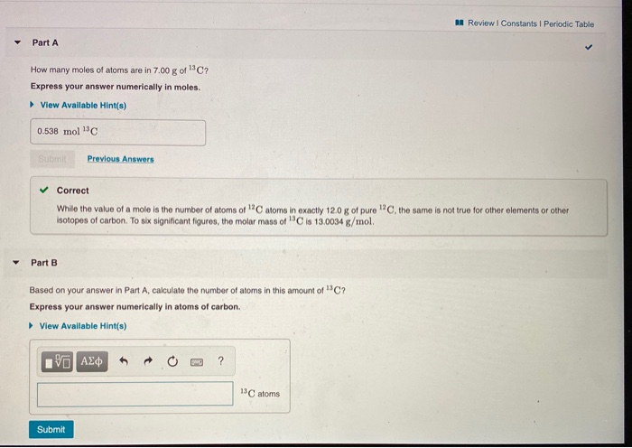 Solved A Review Constants Periodic Table Part A How Many Chegg