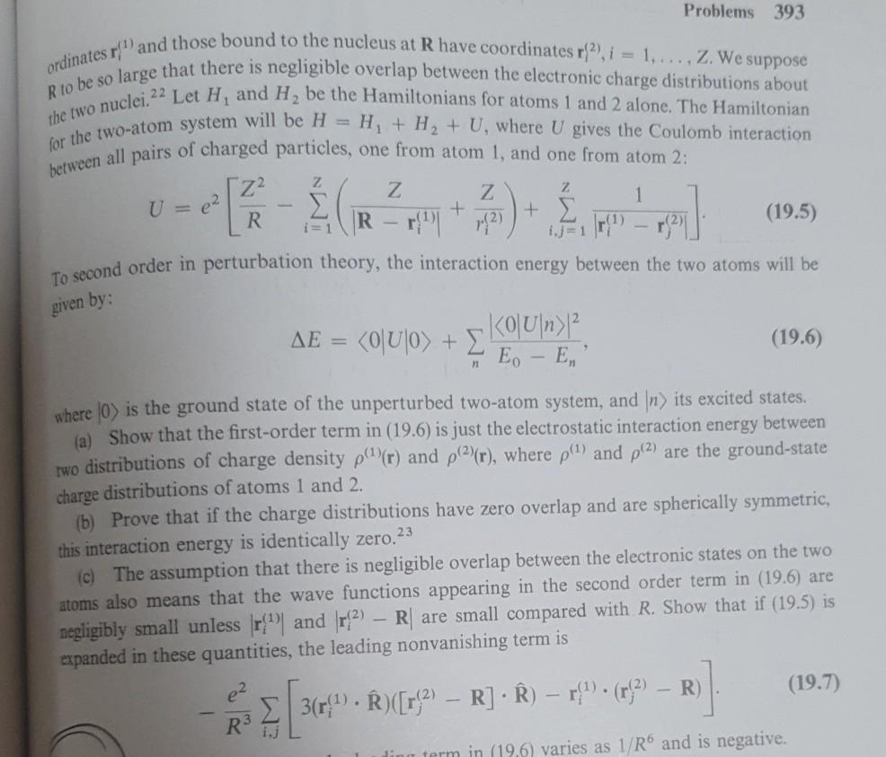 Origin Of The Van Der Waals Force Consider Two Chegg