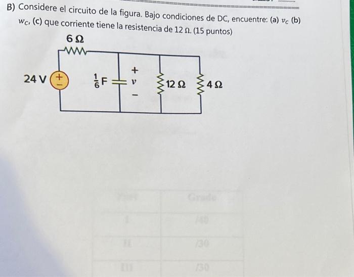 Solved B Considere El Circuito De La Figura Bajo Chegg