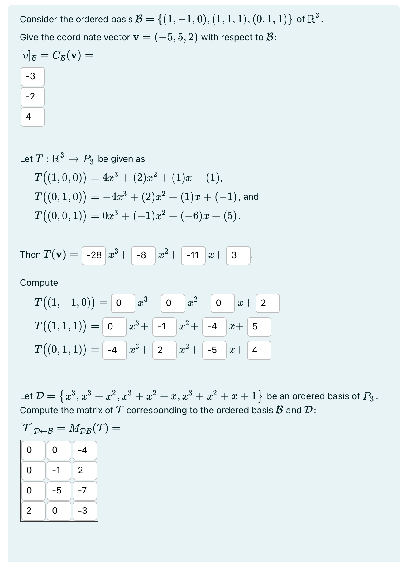 Solved Consider The Ordered Basis Chegg