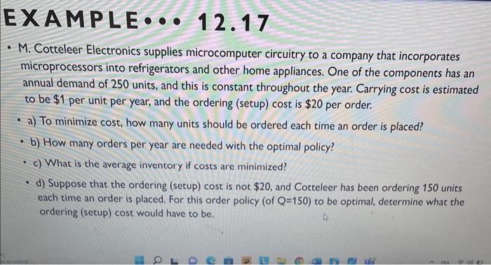 Solved M Cotteleer Electronics Supplies Microcomputer Chegg