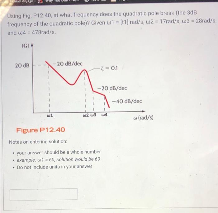 Solved Using Fig P12 40 At What Frequency Does The Chegg