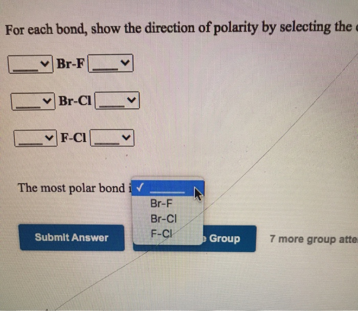 Solved For Each Bond Show The Direction Of Polarity By Chegg