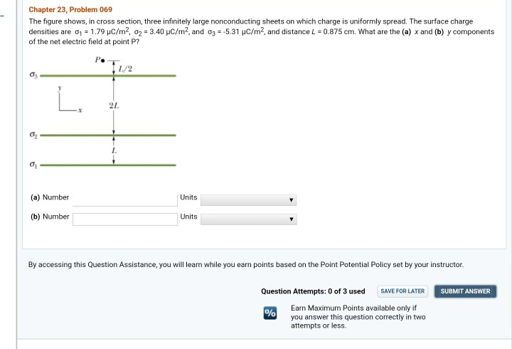 Solved The Figure Shows In Cross Section Three Infinitely Chegg