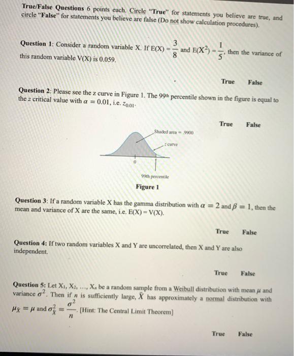 Solved True False Questions Points Cach Circle True For Chegg