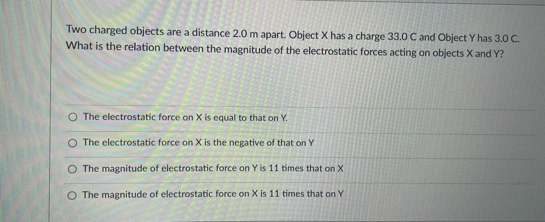 Solved Two Charged Objects Are A Distance M Apart Chegg