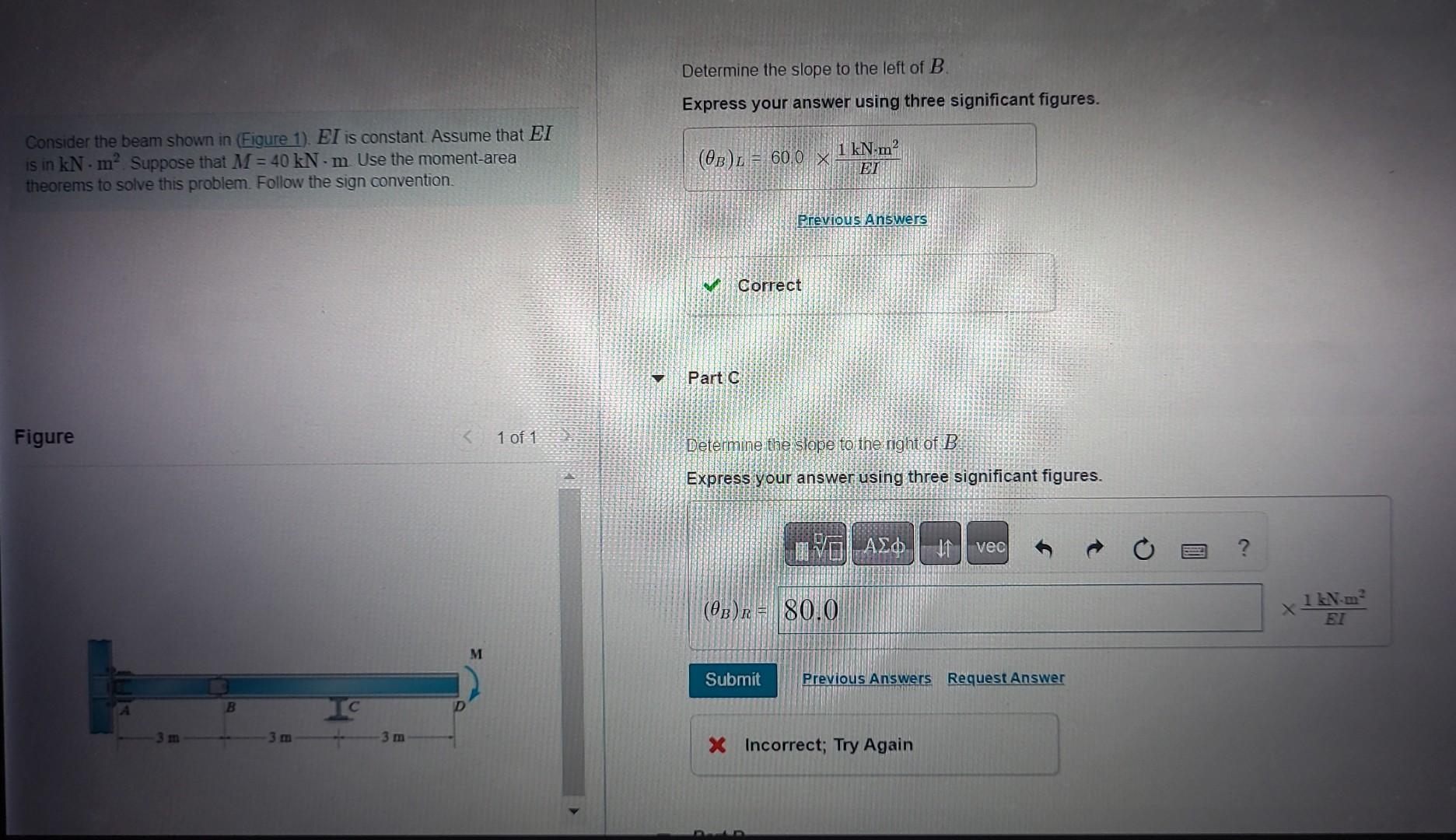 Solved Determine The Displacement At C Measured Upward Chegg