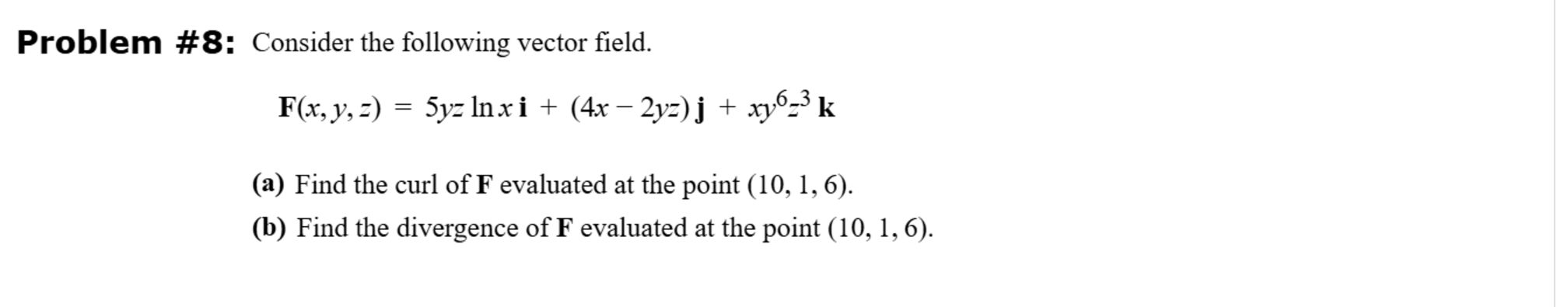 Problem Consider The Following Vector Chegg