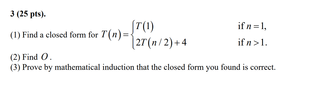 Solved Pts Find A Closed Form For Chegg