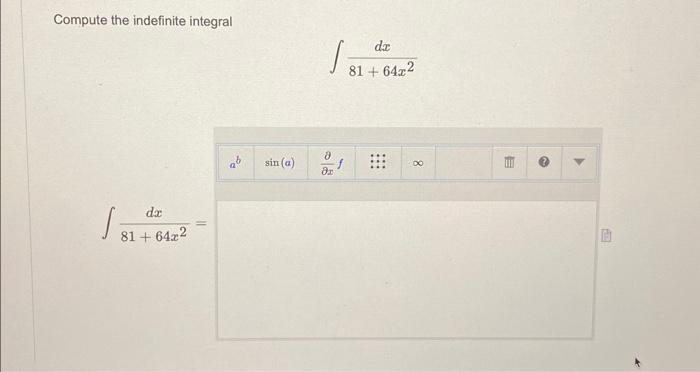 Solved Compute The Indefinite Integral Int Frac D Chegg