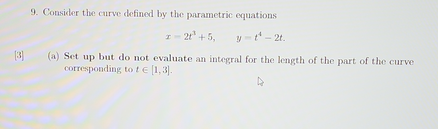 Solved Consider The Curve Defined By The Parametric Chegg