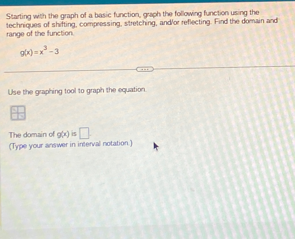 Solved Starting With The Graph Of A Basic Function Graph Chegg