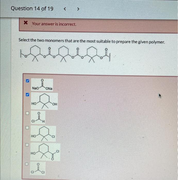 Solved Draw The Two Monomers Required To Prepare The Given Chegg