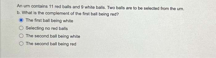 Solved An Urn Contains Red Balls And White Balls Two Chegg