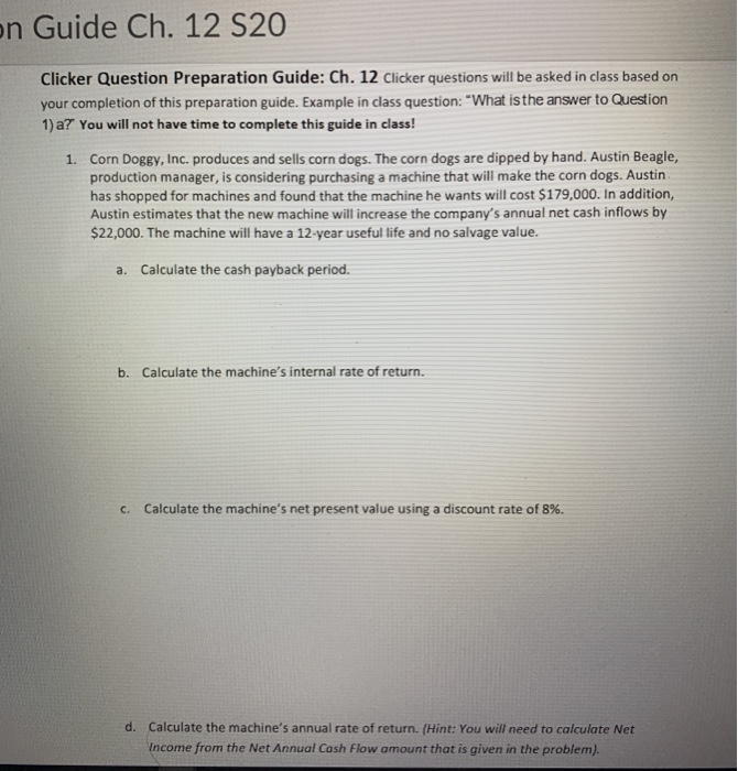 Solved In Guide Ch 12 S20 Clicker Question Preparation Chegg