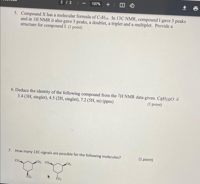 Solved Compound X Has A Molecular Formula Of C H In Chegg