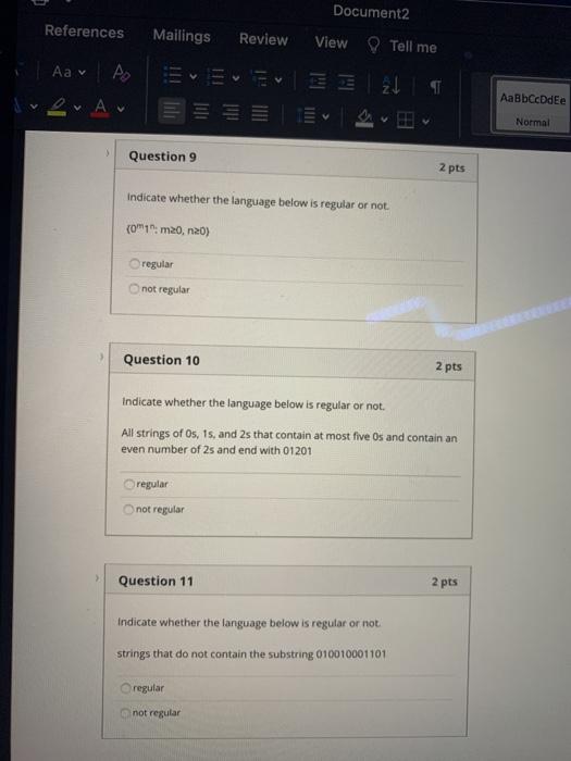 Solved Document2 References Mailings Review View Tell Me Aa Chegg