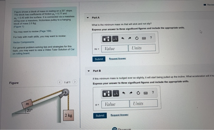 Solved Revit Figure Shows A Block Of Mass Mresting On A Chegg