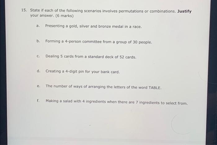 Solved State If Each Of The Following Scenarios Involves Chegg