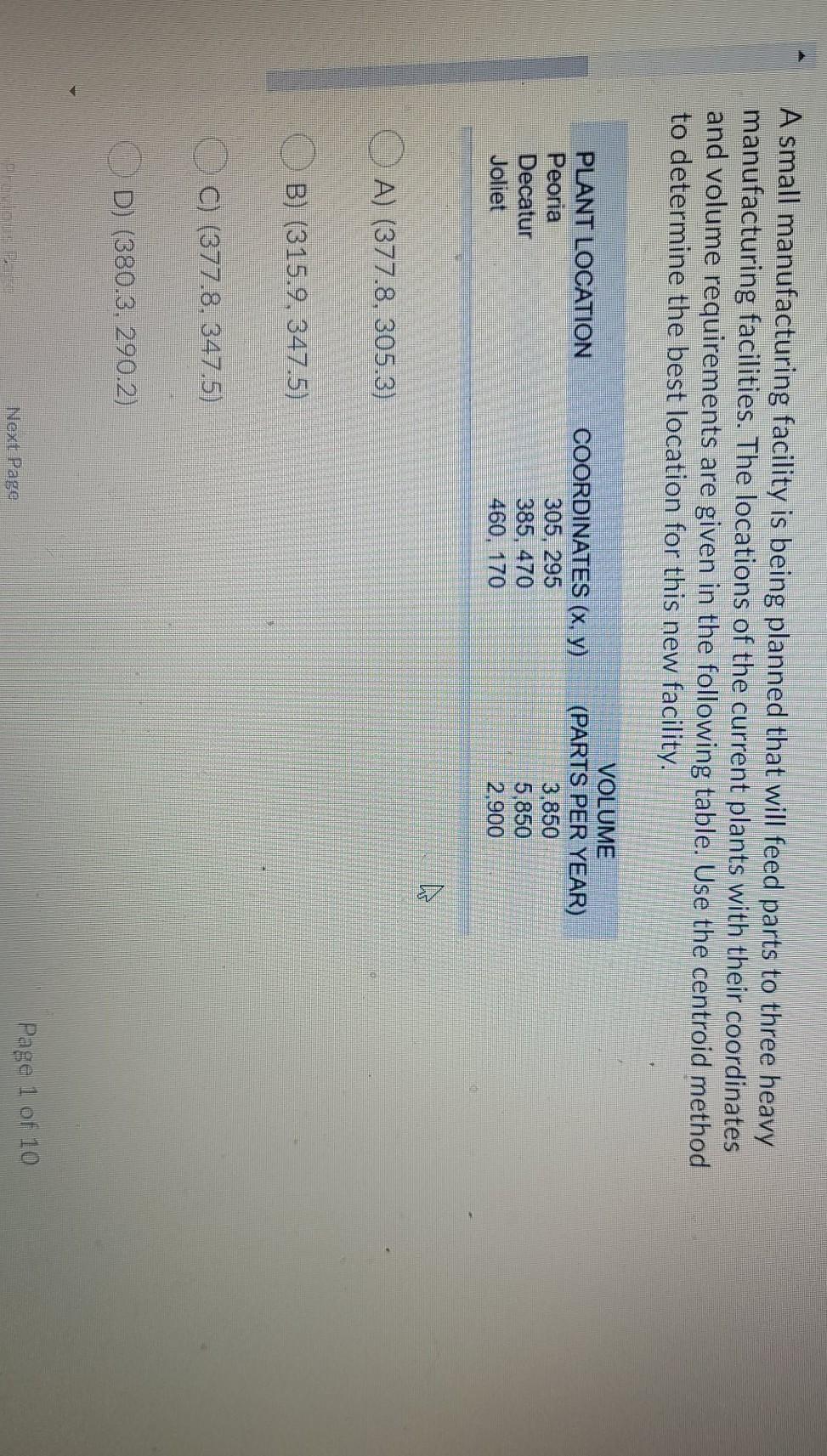 Solved A Small Manufacturing Facility Is Being Planned That Chegg