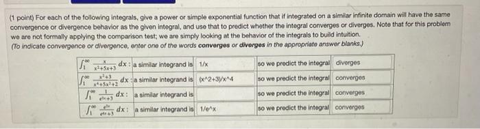 Solved Point For Each Of The Following Integrals Give A Chegg