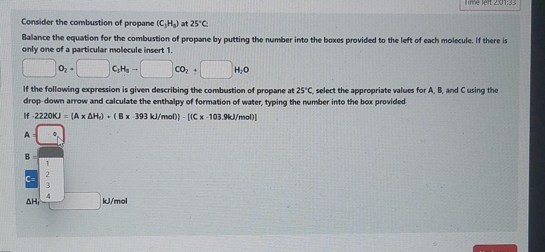 Solved Consider The Combustion Of Propane C H At C Chegg