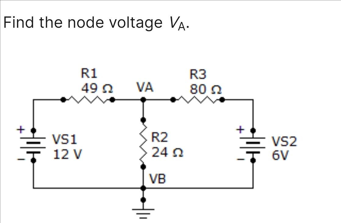 Solved Find The Node Voltage Va Chegg