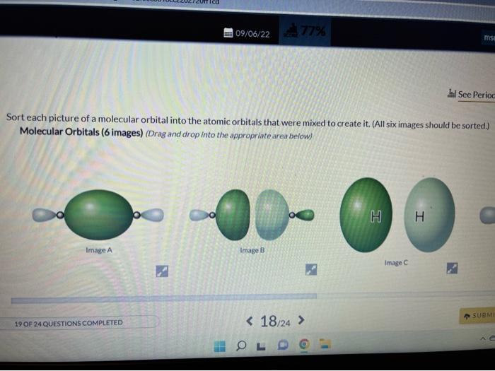 Solved Sort Each Picture Of A Molecular Orbital Into The Chegg