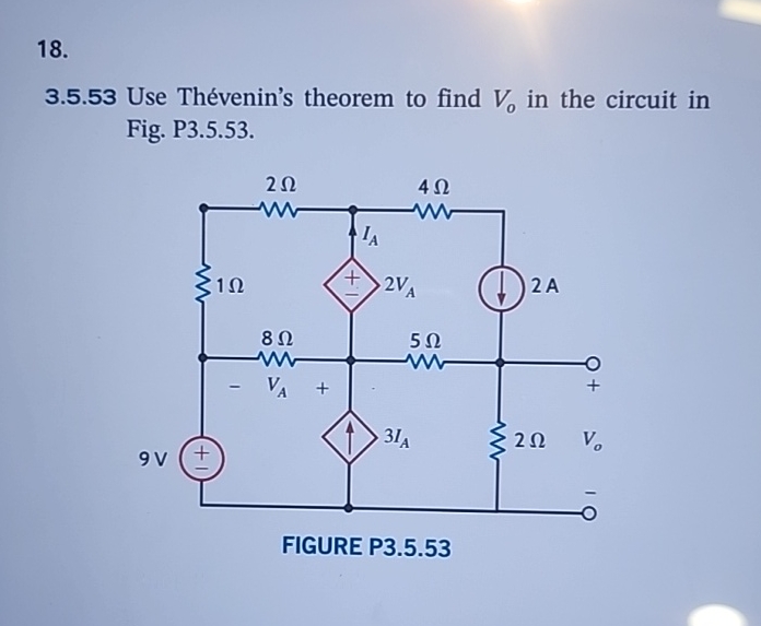 Solved 3 5 53 Use Thévenin s theorem to find Vo in the Chegg