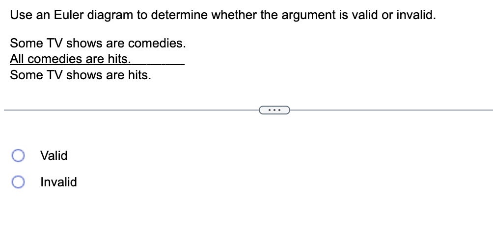 Solved Use An Euler Diagram To Determine Whether The Chegg