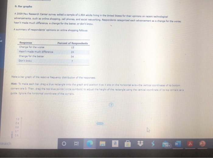 Solved 6 Bar Graphs A 2009 Pew Research Center Survey Asked Chegg