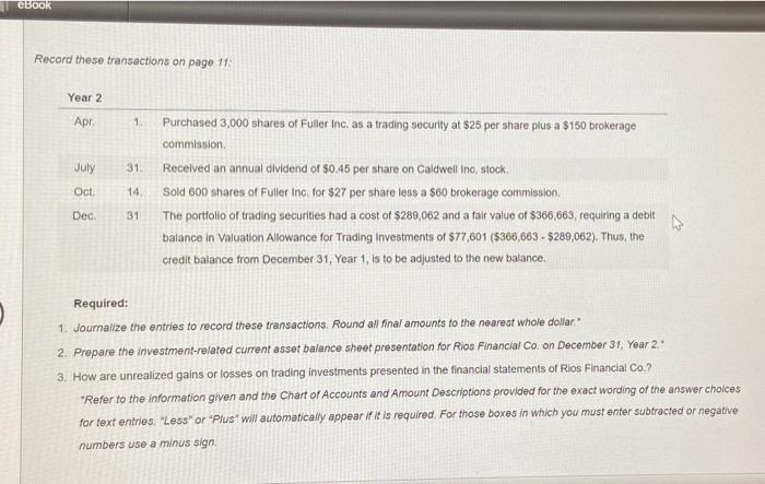 Solved Instructions Rios Financial Co Is A Regional Chegg