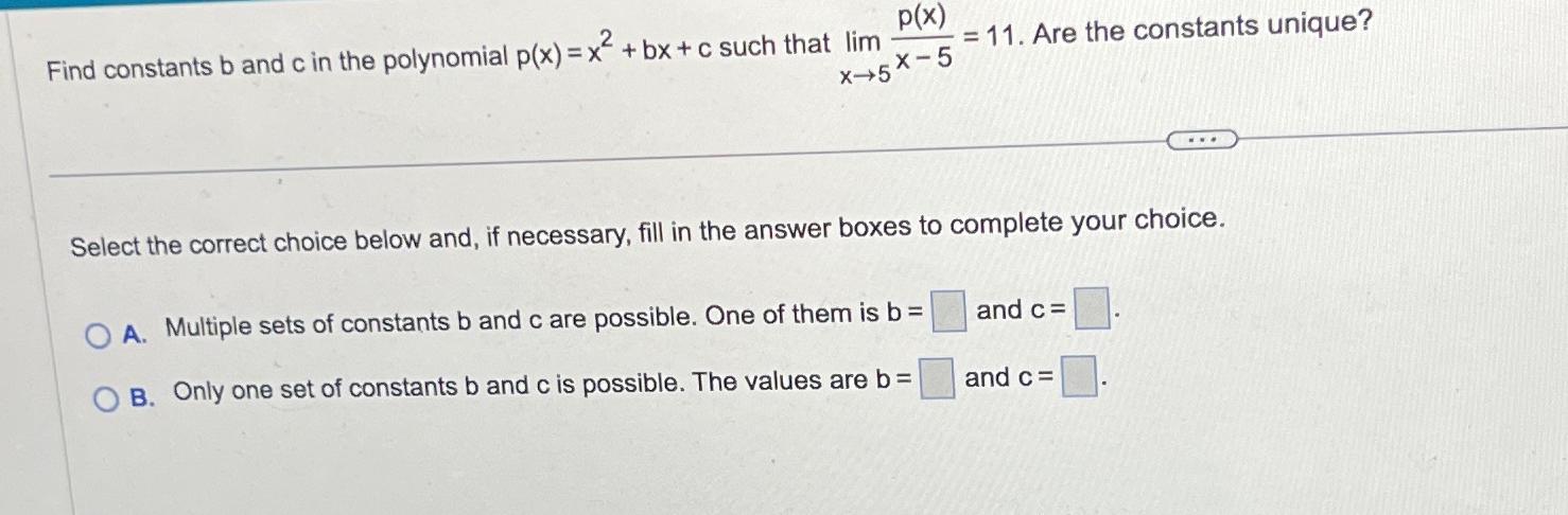 Solved Find Constants B And C In The Polynomial Chegg