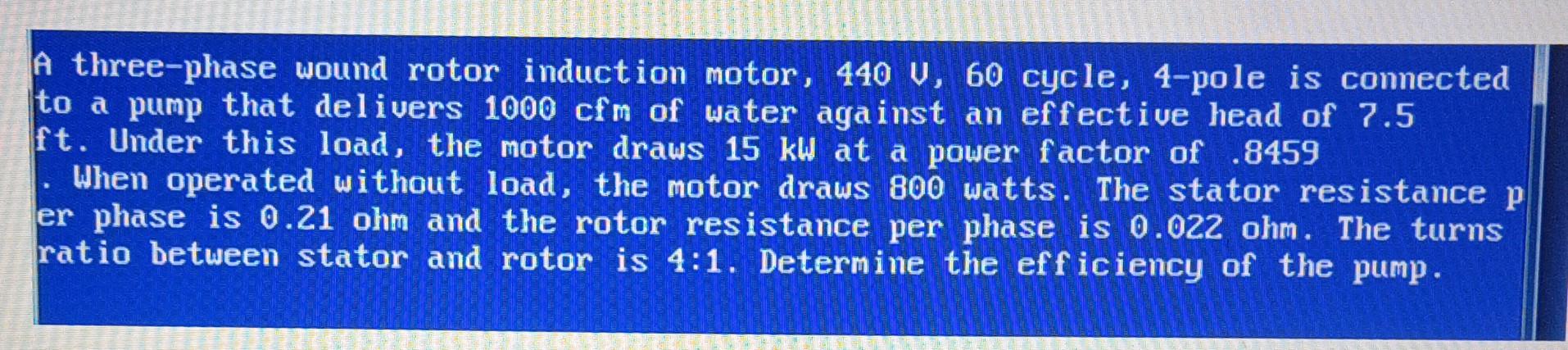 Solved A Three Phase Wound Rotor Induction Motor U Chegg