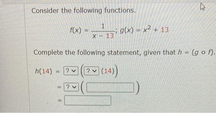 Solved Consider The Following Functions Chegg