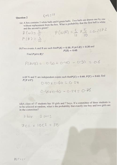 Solved Question A A Box Contains White Balls Chegg