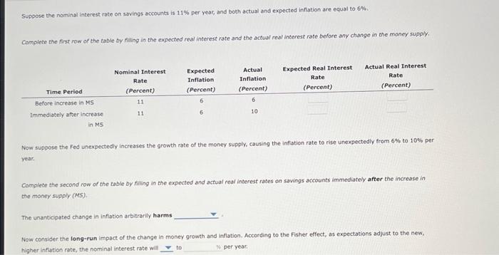 Solved Suppose The Nominal Interest Rate On Savings Accounts Chegg