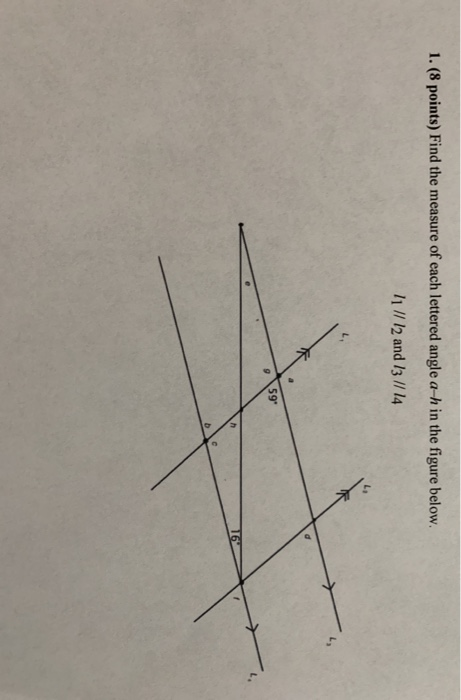 Solved Points Find The Measure Of Each Lettered Angle Chegg