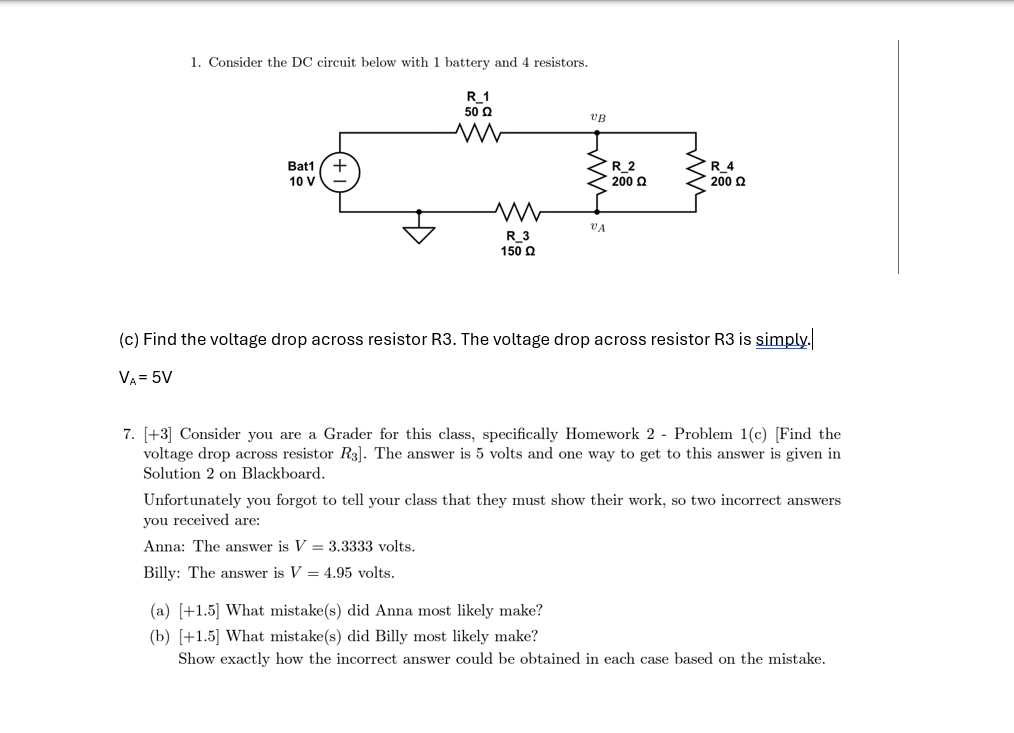 Solved Consider The Dc Circuit Below With Battery And Chegg