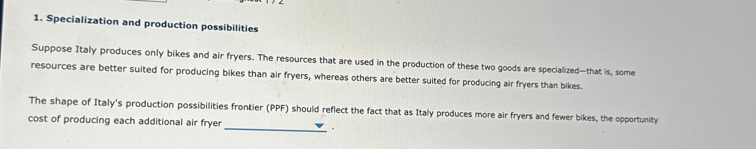 Solved Specialization And Production Possibilitiessuppose Chegg